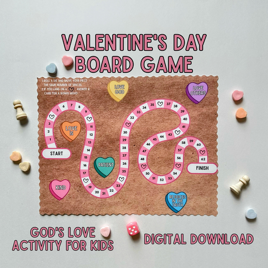 God's Love Valentine's Day Board Game - Digital Download